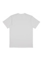A plain white short sleeve tee with a logo on the back. Ideal for casual wear.