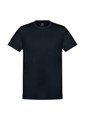 A black short sleeve men's t-shirt featuring a crew neck and a logo on the inside collar.