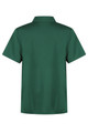 A green polo shirt with a collar, featuring a logo. The shirt has short sleeves and a smooth texture.