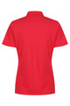 A red polo shirt for women with a classic cut and collar, featuring a logo on the back.