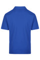 A blue men's polo shirt featuring a simple design with a collar and short sleeves. It has a logo on the side.