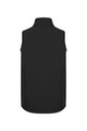 A black kids' vest featuring a high collar and a smooth fabric design. The vest has a simple, unadorned appearance.