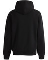A black unisex premium fleece oversized hoodie with a hood, featuring a simple design and no visible logos.