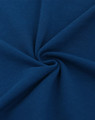 A close-up view of a deep navy blue cotton/polyester fabric, showcasing its smooth texture and folded appearance.