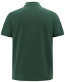A green men's classic cotton/poly pique short-sleeve polo, featuring a plain back and a logo.