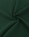A close-up of dark green fabric with a smooth, textured finish, showcasing its soft cotton/poly blend.
