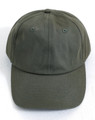 A cotton twill unstructured cap in olive green with an adjustable strap and a logo on the front.