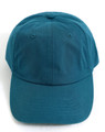 A cotton twill unstructured cap in a teal colour, featuring a logo on the front.