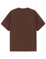 A brown unisex heavy cotton oversized tee with a simple design and no visible branding.