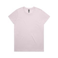A light pink t-shirt featuring a simple design and a logo on the label.