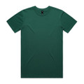 A green T-shirt with a crew neck and short sleeves. The shirt has a logo at the neckline.