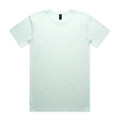 A light mint green t-shirt with a standard crew neck and short sleeves. It features a logo tag at the neckline.