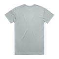 A light green T-shirt with short sleeves and a plain back, featuring a logo.