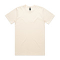 A cream-coloured classic t-shirt with a round neck and short sleeves, featuring a logo.