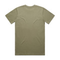 A khaki Classic Tee featuring a round neck and short sleeves, with a branding logo on the back.