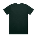 A dark green t-shirt featuring a plain back. The shirt is made of soft fabric and has a logo.
