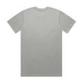 A light grey T-shirt with short sleeves and a plain back view. It features a logo.