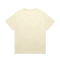 A plain, light cream heavy tee with a simple, unadorned back and a subtle texture.