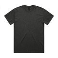 A heavy faded tee in dark grey, featuring a simple design and a logo on the label.