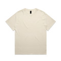 A cream-coloured t-shirt featuring a relaxed fit design and a brand label on the neckline.