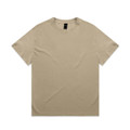 A beige Heavy Faded Tee made of cotton, featuring a simple design and a tag inside.