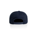 A navy blue cap featuring a back closure and a logo, suitable for casual wear.