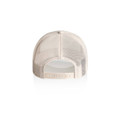 A beige Frame Foam Trucker Cap with a mesh back and an adjustable strap. It features a logo.