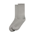 Two pairs of grey socks, featuring a classic design with a ribbed top and a smooth finish.