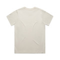 A light cream-coloured t-shirt with a classic design and short sleeves. It features a logo on the back.