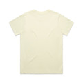 A pale yellow t-shirt featuring a plain back and a logo tag.
