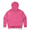 A pink hoodie featuring a classic hooded design and a back view. It includes a brand logo.