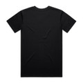 A black V-neck T-shirt displayed from the back, featuring a smooth fabric texture and no visible logo.