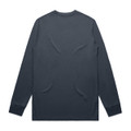 A long-sleeve tee in a dark grey colour, featuring a simple design and a logo on the back.