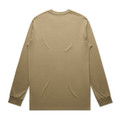 A long sleeve t-shirt in a khaki colour with a plain back and fitted cuffs. Includes a logo.