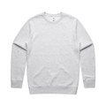 A light grey crew jumper with long sleeves. The design features a plain style and includes a logo.