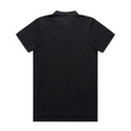 A black Pique Polo shirt with a classic design and short sleeves, featuring a logo on the back.
