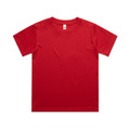 A red Youth Classic Tee featuring a simple design and a label. The t-shirt is made from soft fabric.