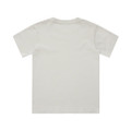 A light grey, short-sleeved kids' T-shirt with a plain back and a small logo on the side.