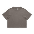 A heavy faded crop tee in a muted grey colour with a casual, relaxed fit and a basic crew neck design.