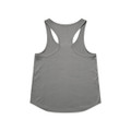 A grey racerback singlet with a relaxed fit and a simple design. The top features a logo.