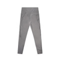 Active leggings in a soft grey colour, featuring a high waistband and side pockets, with branding visible.