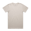A beige Block Tubular Tee t-shirt featuring short sleeves and a crew neckline, with a small logo on the label.