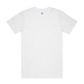 A white Block Tubular Tee with a simple design and a branding label on the neckline.