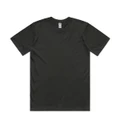 A black T-shirt with a classic design, featuring short sleeves and a label inside the collar.
