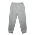 Light grey track pants with an elastic waistband and ankle cuffs, featuring side pockets and a subtle logo.