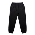 Black track pants featuring an elastic waistband and a single back pocket. The design is simple and functional.