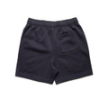 Relax Track Shorts in navy, featuring an elastic waistband and a back pocket. The shorts have a soft, casual design.