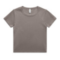 A faded organic rib tee in a muted brown colour, featuring short sleeves and a crew neck design.