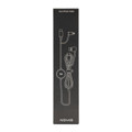 A packaging image of a black power cable, featuring a logo and a clear illustration of the cable's components.