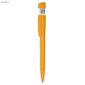 An orange USB pen with a 16GB storage capacity, featuring a cap that doubles as a pen tip.